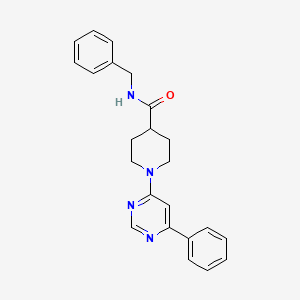 molecular formula C23H24N4O B11270214 N-benzyl-1-(6-phenylpyrimidin-4-yl)piperidine-4-carboxamide 