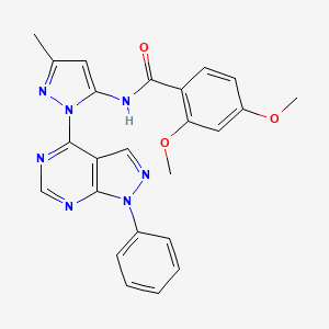 2,4-dimethoxy-N-(3-methyl-1-{1-phenyl-1H-pyrazolo[3,4-d]pyrimidin-4-yl}-1H-pyrazol-5-yl)benzamide