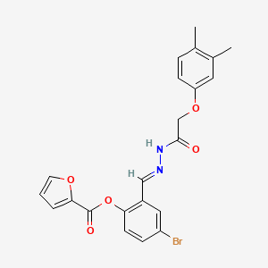 4-bromo-2-[(E)-{2-[(3,4-dimethylphenoxy)acetyl]hydrazinylidene}methyl]phenyl furan-2-carboxylate