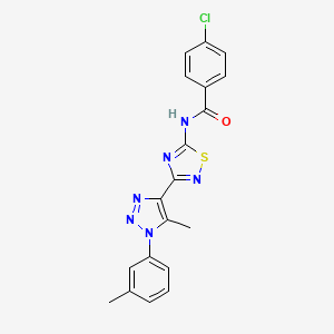 4-chloro-N-{3-[5-methyl-1-(3-methylphenyl)-1H-1,2,3-triazol-4-yl]-1,2,4-thiadiazol-5-yl}benzamide