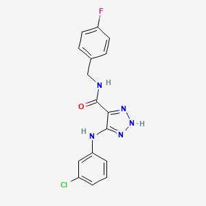 5-[(3-chlorophenyl)amino]-N-(4-fluorobenzyl)-1H-1,2,3-triazole-4-carboxamide