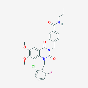 4-((1-(2-chloro-6-fluorobenzyl)-6,7-dimethoxy-2,4-dioxo-1,2-dihydroquinazolin-3(4H)-yl)methyl)-N-propylbenzamide