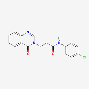 molecular formula C17H14ClN3O2 B11270285 N-(4-chlorophenyl)-3-(4-oxoquinazolin-3(4H)-yl)propanamide 