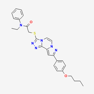 2-((9-(4-butoxyphenyl)pyrazolo[1,5-a][1,2,4]triazolo[3,4-c]pyrazin-3-yl)thio)-N-ethyl-N-phenylacetamide