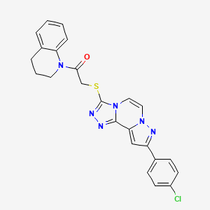 2-((9-(4-chlorophenyl)pyrazolo[1,5-a][1,2,4]triazolo[3,4-c]pyrazin-3-yl)thio)-1-(3,4-dihydroquinolin-1(2H)-yl)ethanone