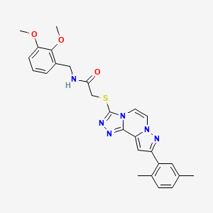 molecular formula C26H26N6O3S B11270316 N-(2,3-Dimethoxybenzyl)-2-{[9-(2,5-dimethylphenyl)pyrazolo[1,5-A][1,2,4]triazolo[3,4-C]pyrazin-3-YL]sulfanyl}acetamide 