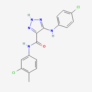 N-(3-chloro-4-methylphenyl)-5-[(4-chlorophenyl)amino]-1H-1,2,3-triazole-4-carboxamide