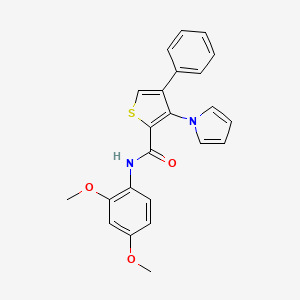 molecular formula C23H20N2O3S B11270337 N-(2,4-dimethoxyphenyl)-4-phenyl-3-(1H-pyrrol-1-yl)thiophene-2-carboxamide 