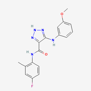 N-(4-fluoro-2-methylphenyl)-5-[(3-methoxyphenyl)amino]-1H-1,2,3-triazole-4-carboxamide