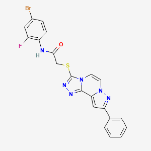 molecular formula C21H14BrFN6OS B11270365 N-(4-bromo-2-fluorophenyl)-2-((9-phenylpyrazolo[1,5-a][1,2,4]triazolo[3,4-c]pyrazin-3-yl)thio)acetamide 