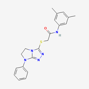 molecular formula C20H21N5OS B11270367 N-(3,5-Dimethylphenyl)-2-({7-phenyl-5H,6H,7H-imidazo[2,1-C][1,2,4]triazol-3-YL}sulfanyl)acetamide 