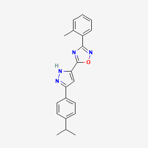 molecular formula C21H20N4O B11270383 3-(2-methylphenyl)-5-{3-[4-(propan-2-yl)phenyl]-1H-pyrazol-5-yl}-1,2,4-oxadiazole 