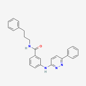 N-(3-phenylpropyl)-3-[(6-phenylpyridazin-3-yl)amino]benzamide