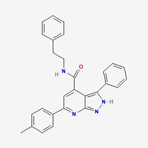 6-(4-methylphenyl)-3-phenyl-N-(2-phenylethyl)-2H-pyrazolo[3,4-b]pyridine-4-carboxamide