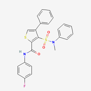 molecular formula C24H19FN2O3S2 B11270417 N-(4-fluorophenyl)-3-[methyl(phenyl)sulfamoyl]-4-phenylthiophene-2-carboxamide 