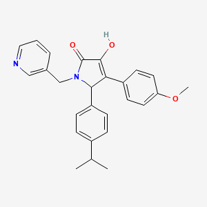 molecular formula C26H26N2O3 B11270441 3-hydroxy-4-(4-methoxyphenyl)-5-[4-(propan-2-yl)phenyl]-1-(pyridin-3-ylmethyl)-1,5-dihydro-2H-pyrrol-2-one 