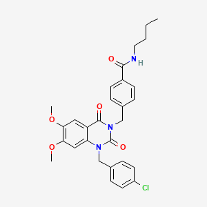 N-butyl-4-((1-(4-chlorobenzyl)-6,7-dimethoxy-2,4-dioxo-1,2-dihydroquinazolin-3(4H)-yl)methyl)benzamide