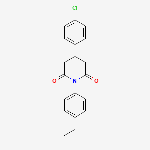 molecular formula C19H18ClNO2 B11270490 4-(4-Chlorophenyl)-1-(4-ethylphenyl)piperidine-2,6-dione 