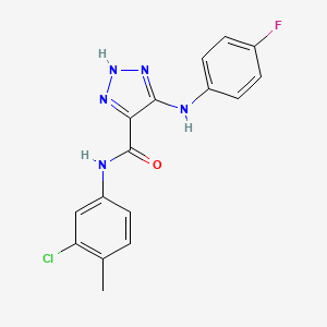 molecular formula C16H13ClFN5O B11270532 N-(3-chloro-4-methylphenyl)-5-[(4-fluorophenyl)amino]-1H-1,2,3-triazole-4-carboxamide 