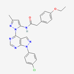 N-{1-[1-(4-chlorophenyl)-1H-pyrazolo[3,4-d]pyrimidin-4-yl]-3-methyl-1H-pyrazol-5-yl}-2-(4-ethoxyphenyl)acetamide