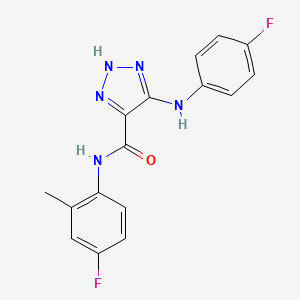 molecular formula C16H13F2N5O B11270559 N-(4-fluoro-2-methylphenyl)-5-[(4-fluorophenyl)amino]-1H-1,2,3-triazole-4-carboxamide 