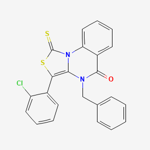 molecular formula C23H15ClN2OS2 B11270564 4-Benzyl-3-(2-chlorophenyl)-1-thioxo-1H-thiazolo[3,4-a]quinazolin-5(4H)-one 