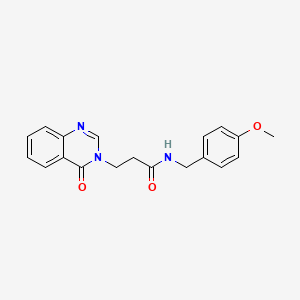 molecular formula C19H19N3O3 B11270575 N-(4-methoxybenzyl)-3-(4-oxoquinazolin-3(4H)-yl)propanamide 