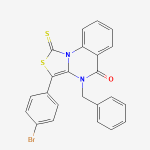 molecular formula C23H15BrN2OS2 B11270577 4-benzyl-3-(4-bromophenyl)-1-thioxo-1H-thiazolo[3,4-a]quinazolin-5(4H)-one 