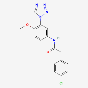 molecular formula C16H14ClN5O2 B11270601 2-(4-chlorophenyl)-N-[4-methoxy-3-(1H-tetrazol-1-yl)phenyl]acetamide 