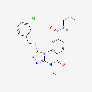 molecular formula C24H26ClN5O2S B11270616 1-((3-chlorobenzyl)thio)-N-isobutyl-5-oxo-4-propyl-4,5-dihydro-[1,2,4]triazolo[4,3-a]quinazoline-8-carboxamide 