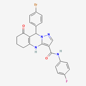 9-(4-bromophenyl)-N-(4-fluorophenyl)-8-oxo-4,5,6,7,8,9-hexahydropyrazolo[5,1-b]quinazoline-3-carboxamide