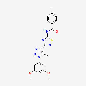 N-{3-[1-(3,5-dimethoxyphenyl)-5-methyl-1H-1,2,3-triazol-4-yl]-1,2,4-thiadiazol-5-yl}-4-methylbenzamide