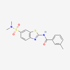 molecular formula C17H17N3O3S2 B11270666 N-[6-(dimethylsulfamoyl)-1,3-benzothiazol-2-yl]-3-methylbenzamide 