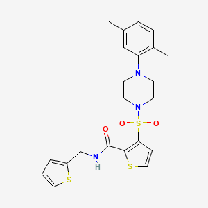 molecular formula C22H25N3O3S3 B11270673 3-((4-(2,5-dimethylphenyl)piperazin-1-yl)sulfonyl)-N-(thiophen-2-ylmethyl)thiophene-2-carboxamide 