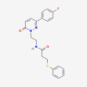 N-(2-(3-(4-fluorophenyl)-6-oxopyridazin-1(6H)-yl)ethyl)-3-(phenylthio)propanamide