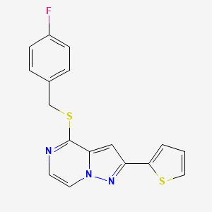 4-[(4-Fluorobenzyl)sulfanyl]-2-(thiophen-2-yl)pyrazolo[1,5-a]pyrazine