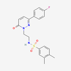 molecular formula C20H20FN3O3S B11270694 N-(2-(3-(4-fluorophenyl)-6-oxopyridazin-1(6H)-yl)ethyl)-3,4-dimethylbenzenesulfonamide 