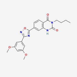 molecular formula C22H22N4O5 B11270708 3-butyl-7-[3-(3,5-dimethoxyphenyl)-1,2,4-oxadiazol-5-yl]quinazoline-2,4(1H,3H)-dione 