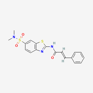 molecular formula C18H17N3O3S2 B11270716 N-(6-(N,N-dimethylsulfamoyl)benzo[d]thiazol-2-yl)cinnamamide 