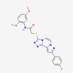 molecular formula C23H19FN6O3S B11270720 N-(2,5-dimethoxyphenyl)-2-((9-(4-fluorophenyl)pyrazolo[1,5-a][1,2,4]triazolo[3,4-c]pyrazin-3-yl)thio)acetamide 