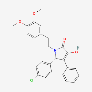 molecular formula C26H24ClNO4 B11270729 5-(4-chlorophenyl)-1-[2-(3,4-dimethoxyphenyl)ethyl]-3-hydroxy-4-phenyl-1,5-dihydro-2H-pyrrol-2-one 