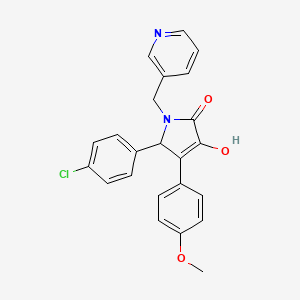 molecular formula C23H19ClN2O3 B11270745 5-(4-chlorophenyl)-3-hydroxy-4-(4-methoxyphenyl)-1-(pyridin-3-ylmethyl)-1,5-dihydro-2H-pyrrol-2-one 