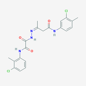 molecular formula C20H20Cl2N4O3 B11270775 (3Z)-N-(3-chloro-4-methylphenyl)-3-(2-{[(3-chloro-2-methylphenyl)amino](oxo)acetyl}hydrazinylidene)butanamide 