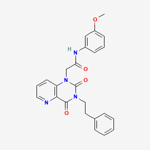 molecular formula C24H22N4O4 B11270797 2-(2,4-dioxo-3-phenethyl-3,4-dihydropyrido[3,2-d]pyrimidin-1(2H)-yl)-N-(3-methoxyphenyl)acetamide 