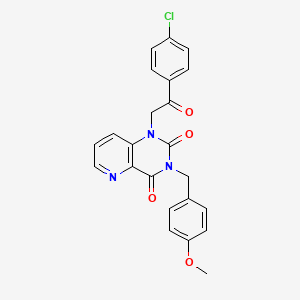 molecular formula C23H18ClN3O4 B11270818 1-(2-(4-chlorophenyl)-2-oxoethyl)-3-(4-methoxybenzyl)pyrido[3,2-d]pyrimidine-2,4(1H,3H)-dione 