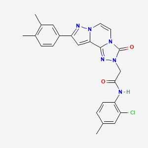 N-(2-chloro-4-methylphenyl)-2-[11-(3,4-dimethylphenyl)-5-oxo-3,4,6,9,10-pentazatricyclo[7.3.0.02,6]dodeca-1(12),2,7,10-tetraen-4-yl]acetamide