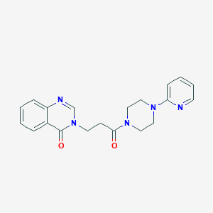 molecular formula C20H21N5O2 B11270878 3-(3-oxo-3-(4-(pyridin-2-yl)piperazin-1-yl)propyl)quinazolin-4(3H)-one 