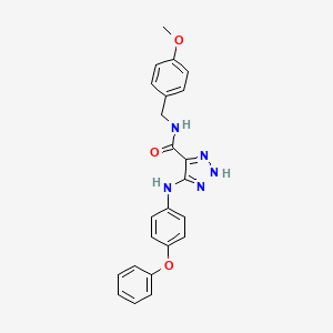 molecular formula C23H21N5O3 B11270922 N-(4-methoxybenzyl)-5-[(4-phenoxyphenyl)amino]-1H-1,2,3-triazole-4-carboxamide 