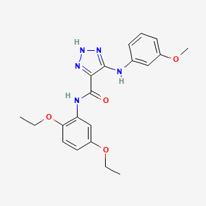 molecular formula C20H23N5O4 B11270925 N-(2,5-diethoxyphenyl)-5-[(3-methoxyphenyl)amino]-1H-1,2,3-triazole-4-carboxamide 