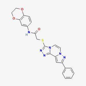 N-(2,3-dihydrobenzo[b][1,4]dioxin-6-yl)-2-((9-phenylpyrazolo[1,5-a][1,2,4]triazolo[3,4-c]pyrazin-3-yl)thio)acetamide